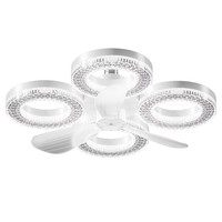 Ventilateur de plafond avec lumière LED 60W, ABS, télécommande, 3 vitesses de vent, intensité réglable, installation par vis E27, salon, salle à manger, chambre à coucher