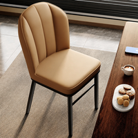 Chaise de salle à manger moderne en métal avec revêtement en cuir PU pour la maison, le bureau, l'appartement, l'hôtel, la salle de bain