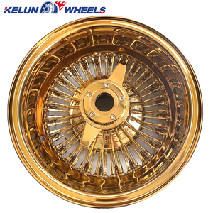 Jantes Kelun Lowrider 14x7 à rayons inversés en acier chromé avec adaptateur, 4 pièces, neuves - Product Image 6