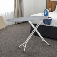 Planche pliable en acier et maille métallique avec tissu en coton 120x38cm, réglable sur 9 niveaux, pour vêtements et usage domestique en cuisine et salle de bain