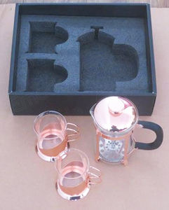 Cooper French Press con 2 vasos <span class=keywords><strong>de</strong></span> vidrio Cooper Juego <span class=keywords><strong>de</strong></span> regalo con caja <span class=keywords><strong>de</strong></span> regalo negra, <span class=keywords><strong>espuma</strong></span> protectora EPE en el interior, juego <span class=keywords><strong>de</strong></span> cafetera y tetera - Product Image 3