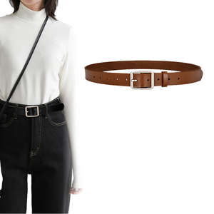 Cinturón de Cuero Genuino para Hombre Zhuo Xi, Duradero, Estampado a Color, Casual, con Hebilla de Aleación, Unisex, para Jeans - Product Image 4