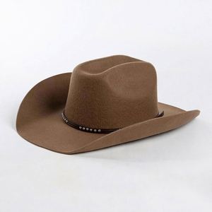 Wholesale Rolled Brim Fedora Hats 100% Wool Sombreros Vaqueros Men and Women Felt Cowboy Western Hat - Product Image 3