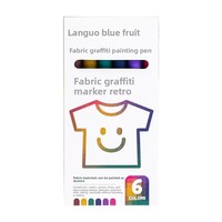 Nouveau stylo de peinture textile Languo 6 couleurs pour DIY, vêtements peints à la main, marqueur graffiti, aquarelle textile