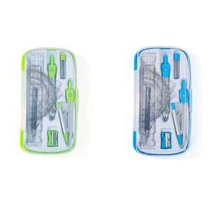 Ajustable de plástico ligero reutilizable para estudiantes útiles escolares triángulo borrador lápiz brújula caja divisoria regla de matemáticas conveniente - Product Image 5