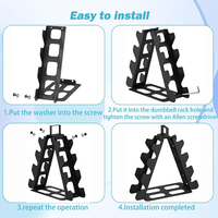 Support pliable pour haltères triangulaires - Support de rangement multi-niveaux pour haltères, en métal robuste, pour salle de sport à domicile, noir/rose