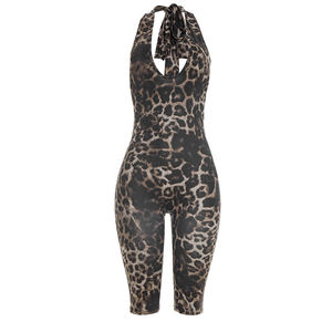 Viviblook J26JP064 Mono de verano para mujer, sexy, ajustado, sin espalda, con estampado de leopardo, mono de una pieza para discoteca - Product Image 5