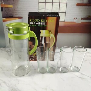 Ensemble de bouteilles d'eau froide en verre pour la maison, grande capacité, transparentes, et ensemble de théière 5 pièces - Product Image 4