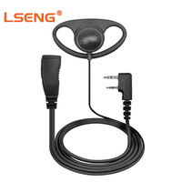Casque de communication LSENG en forme de D avec micro et PTT, écouteur filaire compatible avec les radios bidirectionnelles Kenwood et Baofeng à connecteur double broche