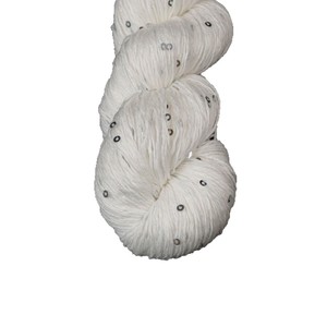 Hilo de Algodón Mercerizado con Lentejuelas, Hilo Base sin Teñir para Teñido <span class=keywords><strong>a</strong></span> Mano, Venta al por Mayor - Product Image 5