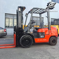 En stock – Chariot élévateur diesel d'occasion TOYOTA FDZN30 de marque japonaise, 3 tonnes, avec déplaceur latéral et mât triple étages 4,5 m pour entrepôt