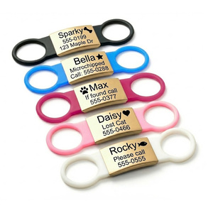 Targhetta Identificativa Personalizzata in Oro <span class=keywords><strong>per</strong></span> Animali Domestici, Etichetta Silenziosa in Silicone con Nome Inciso <span class=keywords><strong>per</strong></span> Cani e <span class=keywords><strong>Gatti</strong></span> - Product Image 1