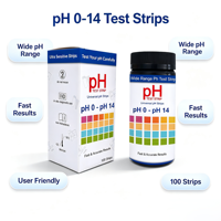 Tiras Reactivas de pH 0-14, 100 Tiras Universales para Pruebas de pH Rápidas y Precisas