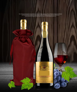 Embalaje de satén de seda de alta calidad con logotipo personalizado, regalo de una botella de vino Borgoña Vino Blanco, bolsas con cordón - Product Image 6