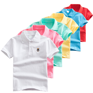 1-12Y ผ้าฝ้ายแขนสั้นสำหรับเด็กผู้หญิงเด็กผู้ชายเสื้อยืดโรงเรียนสีพื้นสำหรับเด็ก2025 - Product Image 1