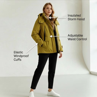 Manteau d'hiver pour femme en duvet écologique respirant, à carreaux, avec fermeture éclair, taille cintrée, capuche, design classique, poids du duvet 100g-150g