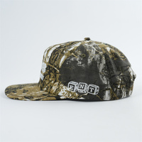 Gorra Snapback Personalizada de 5 Paneles con Diseño de Camuflaje RealTree, Visera Plana Sin Estructura, Logotipo 3D en Relieve, 100% Sarga de Algodón para Caza y Actividades al Aire Libre