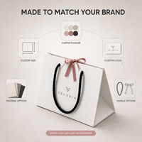 Sacs en papier personnalisés avec logo, en carton recyclable, fermeture à cordon, finition mate, pour emballage de parfums et de cosmétiques