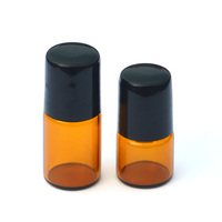 ODM Usine RUIPACK OEM 1ml 2ml Roll on Bouteilles pour Huile Essentielle Roll-on Rechargeable Bouteille de Parfum Conteneur avec Couvercle Noir