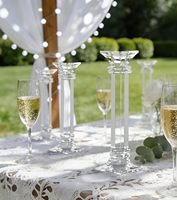 Ensemble de 2 porte-bougies en cristal K9 faits à la main, 10 pouces de haut, robustes, pour centre de table de mariage ou de salle à manger