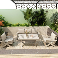 Hochwertiges Modernes Aluminium-Gartenmöbel-Set 4-teilig Sektionales Metall-Terrassensofa mit Breitem Armlehnen für Hotel- und Villenanwendungen