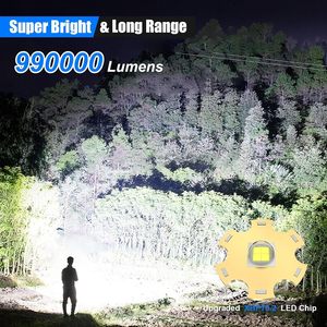 ไฟฉาย LED กำลังสูง 100000 ลูเมน สว่างพิเศษ ระยะไกล ทนทาน กันน้ำ ชาร์จ USB ได้ มาตรฐาน IP66 ปรับลำแสงได้ 90 องศา - Product Image 2