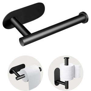 <span class=keywords><strong>Porte</strong></span>-<span class=keywords><strong>rouleau</strong></span> de <span class=keywords><strong>papier</strong></span> <span class=keywords><strong>toilette</strong></span> adhésif <span class=keywords><strong>noir</strong></span> <span class=keywords><strong>mat</strong></span> en acier inoxydable, résistant à la rouille, sans perçage, fixation murale pour salle de bain - Product Image 1