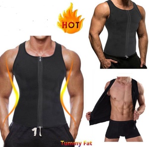 European American Fitness Compression Shirt <strong>Men's</strong> Sports Shapewear Zipper Vest Breathable Neoprene Sweat Suit Shapers - Product Image 3