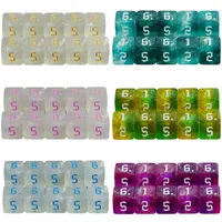 Ensemble de dés en acrylique personnalisés avec logo, polyédriques, en plastique, pour jeux de rôle Dungeons and Dragons, bicolores