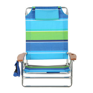 Siège <span class=keywords><strong>de</strong></span> plage portable rétro à rayures, chaise basse pliable en aluminium, mobilier d'extérieur aux couleurs vibrantes pour la plage et la piscine - Product Image 2