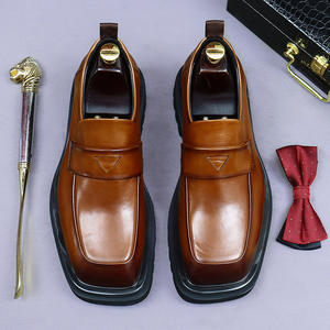 Zapatos de vestir británicos de cuero para hombre, ligeros, transpirables y antideslizantes, con suela gruesa para aumentar la altura - Product Image 1