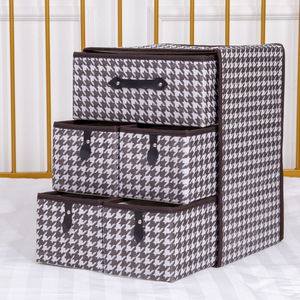 Boîte de rangement pliable en <span class=keywords><strong>tissu</strong></span> non tissé brillant, moderne, rectangulaire, légère, à simple couche, pour sous-vêtements, chaussettes et articles divers, pour tiroir - Product Image 1