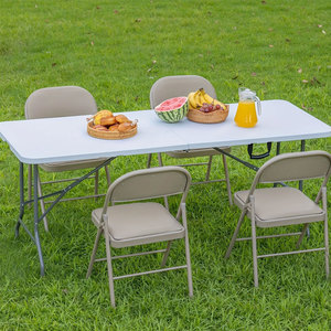 Mesa Retangular Branca Portátil de Plástico para Eventos, Casamentos, Camping e Piqueniques - Product Image 6