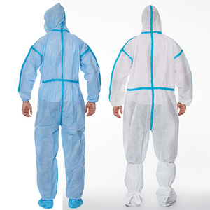 타입 2 CE 인증 일회용 안전 폴리프로필렌 보호 작업복 점프수트 후드 실험실용 50/55 Gsm 정전기 방지 - Product Image 2