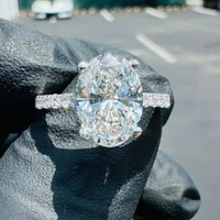 Bague de fiançailles solitaire classique en or massif 10K/14K/18K avec diamant de laboratoire taille ovale 2 carats, pavé, certifiée IGI, personnalisable CVD/HPHT