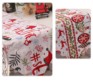 Christmas Kitchen Ornament Tassel Table Cloth Flag Knit Santa Claus <b>Tablecloth</b> for Dinning Table Home Decor - Product Image 6