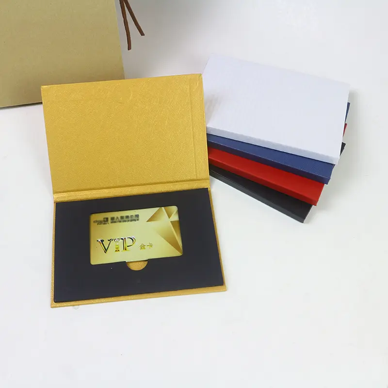 Custom Clamshell Stijl Papier Groove Box Super Slim Credit Card Gift Box Voor Hotel Vip Bankkaart