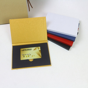 Custom Clamshell Style Paper Groove Box Super Slim Credit Card Gift Box For Hotel Vip Bank Card