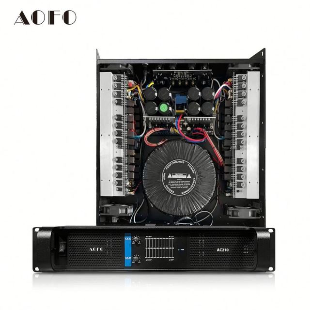 AOFO AC210 Professional Power Amplifier Class H Hi-Res Audio 1000W 4/8 Ohm Metal Construction XLR Connectivity New Design