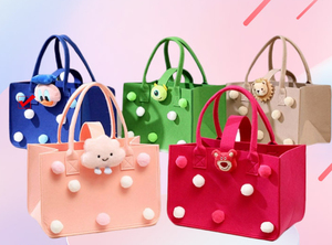 Khuyến mãi biểu tượng tùy chỉnh quảng cáo phong cách Len cảm thấy carryall túi rộng rãi mẹ túi cho 100day lễ kỷ niệm ủng hộ - Product Image 2