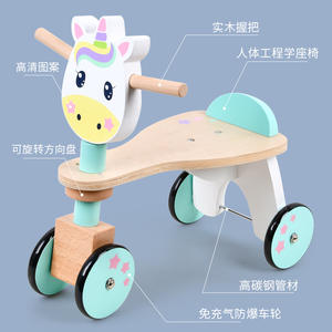 Mini <span class=keywords><strong>Tricycle</strong></span> en <span class=keywords><strong>bois</strong></span> pour enfants de 10 cm, licorne, équitation, vélo de course, développement de l'équilibre, jouet pour tout-petits - Product Image 3