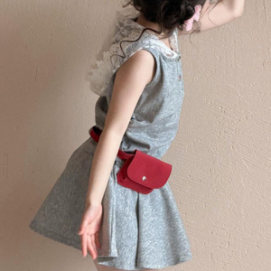 Korean style new frosted children's waist bag, retro leather <b>belt</b>, decorative card holder, casual and versatile waist hanging - Product Image 2