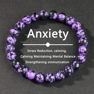 Purple Agate <b>Bracelet</b> for Women Natural Agate Stone <b>Beads</b> Handmade Jewelry Gift Meditative Reiki <b>Bracelet</b> for <b>Men</b> - Product Image 1