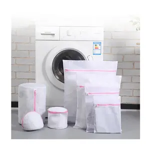 Yeniden kullanılabilir nokta ürünleri yıkama çantası filtre torbaları yıkanabilir Polyester file çamaşır torbası çamaşır makinesi için