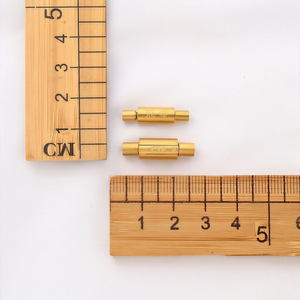 Zhou Family Style Stainless Steel Cylindrical <b>Snap</b> Buckle 23x7mm Gold Color Jewelry Buckle For DIY <b>Bracelet</b> Craft Supplies - Product Image 3