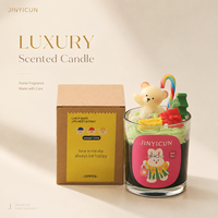 Bougie parfumée artisanale en verre, style dessert mignon, design crème fouettée, bougie cadeau, fabricant OEM, étiquette privée