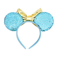 Bandeaux d'oreilles de souris à paillettes de dessin animé 2025, bandeaux de Minnie Mouse scintillants pour les filles princesses, décoration de fête d'anniversaire, coiffe