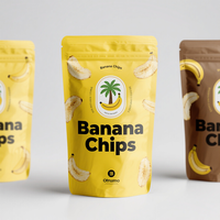 Sac d'Emballage Personnalisé pour Chips de Banane ou Plantain, en Plastique Stratifié avec Logo, Vente en Gros, Refermable avec Fermeture Ziplock