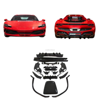 Kit carrosserie en fibre de carbone sèche pour Ferrari 296 GTB GTS, comprenant lèvre avant, diffuseur, spoiler et jupes latérales OEM 296 GTB GTS