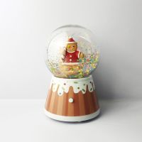 Globe à neige de Noël personnalisé en verre avec musique et lumière, vente en gros de globe à neige de Noël avec tasse en verre